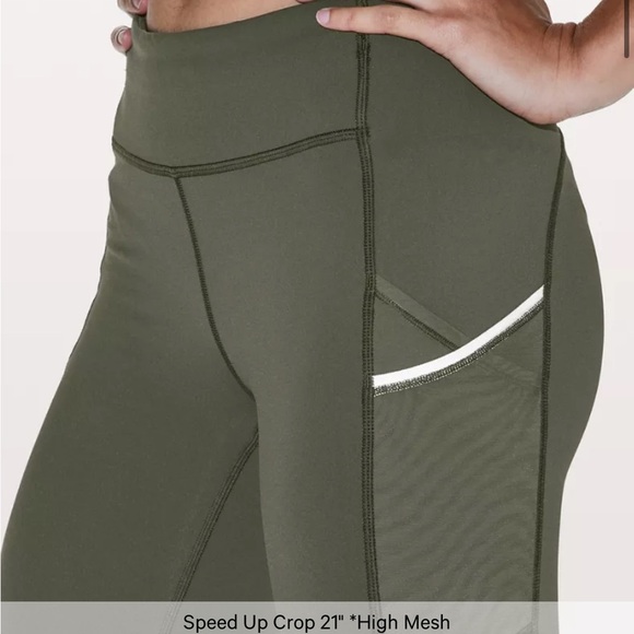 LULULEMON speed up crop 21” high mesh legging green size 2 - Picture 11 of 11